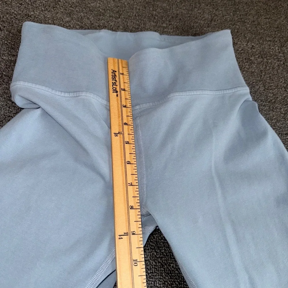 Lululemon High Rise Ruched Leggings Light Blue Cotton Blend Size 6 Gorpcore